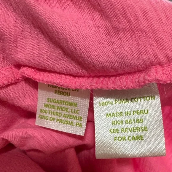 Lilly Pulitzer 100% Pima cotton sleeveless hot pink v-neck ruffle top size XXS - Picture 4 of 4